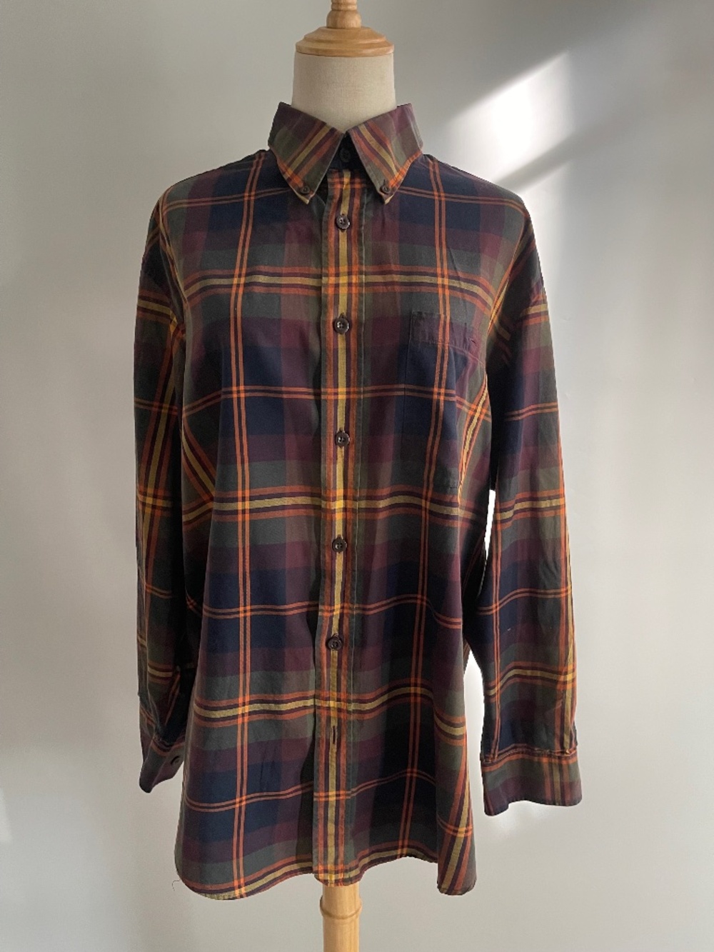Orvis Signature Collection Mens L Plaid Shirt 100% Cotton Portugal